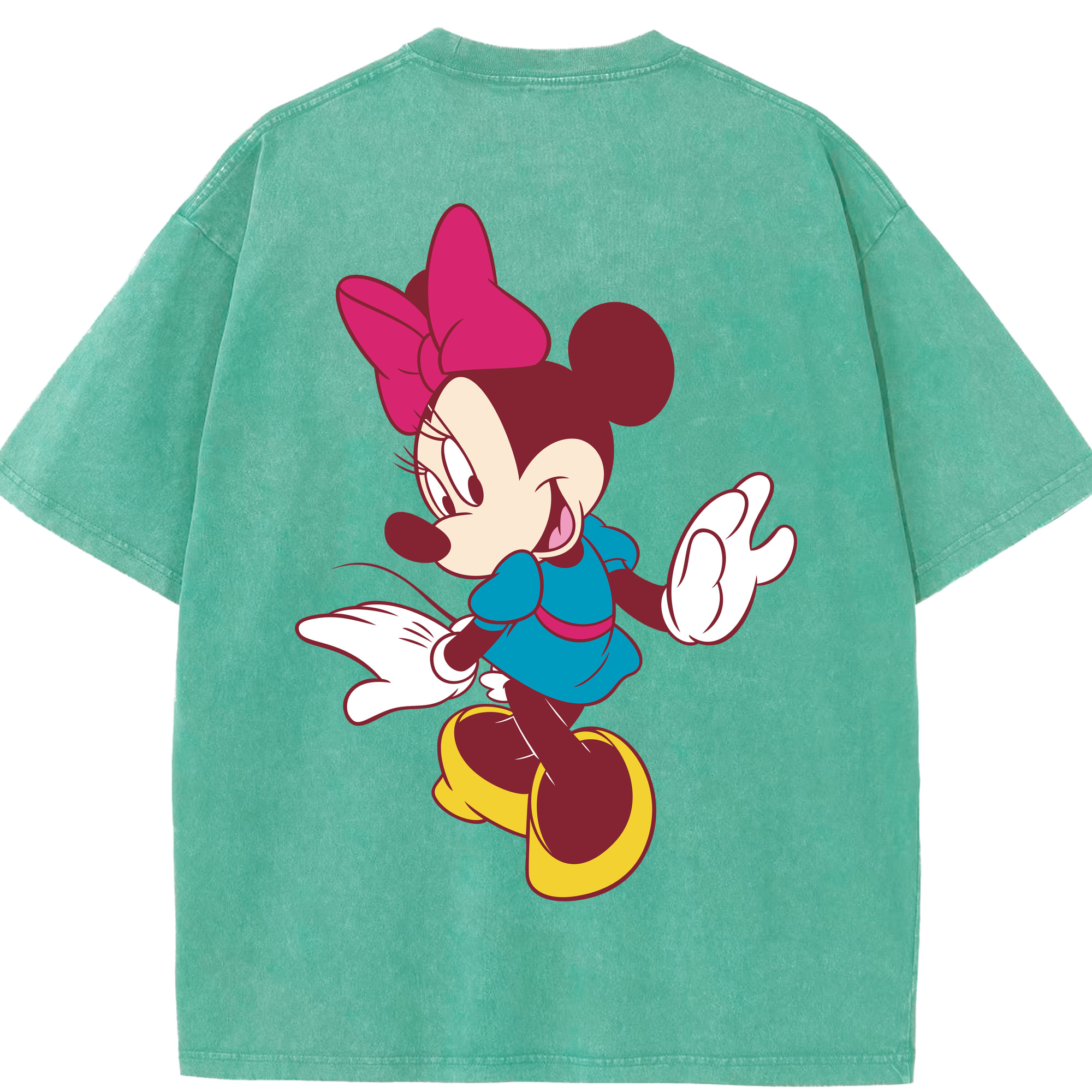 （画像用） ミッキーマウス Mickey Mouse 綿100% ヴィンテージ風 半袖Tシャツ（背面プリント）